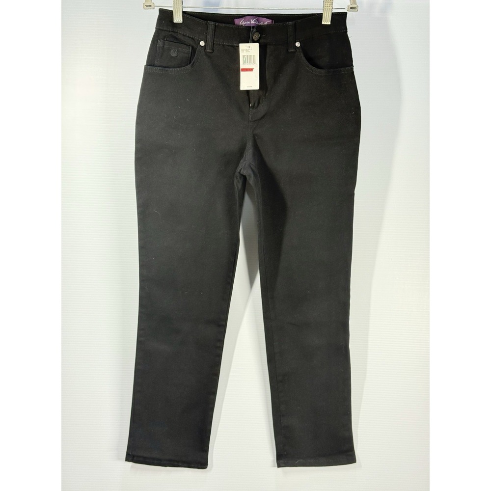 Brand New Gloria Vanderbilt Amanda Jeans Black Size 8 Classic Fit Tapered NWT